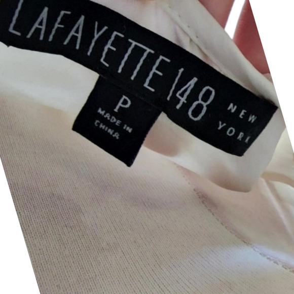 Lafayette 148 silk long sleeve white blouse size small - Picture 8 of 9
